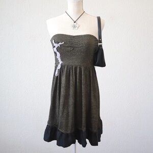 Y2K Free People strapless babydoll mini dress